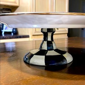 Authentic Mackenzie- childs courtly check cake pedestal